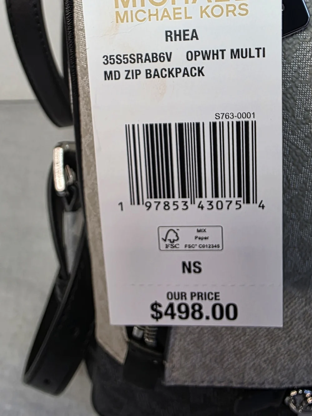 Michael Kors Rhea Medium Backpack in Optic White Multi Colorblock - Picture 3 of 10